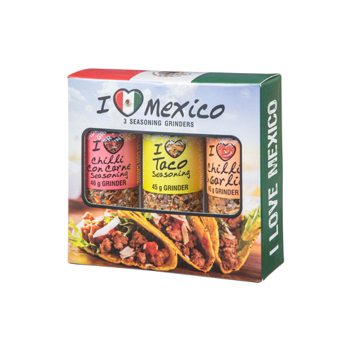Trio Grinder Sets I Love Mexico 6 x 3 x 100ml PET Bottles