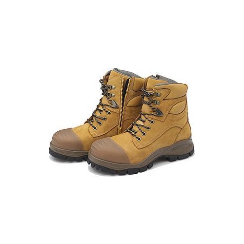 Boot Wheat Lth lace Up Zip S8 