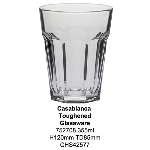 Drinking Glasses Casablanca Beverage Crowntuff 355ml H120 TD85
