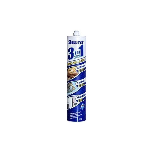 Adhesive Sealant 3 in 1 Clear 300g Selleys