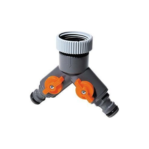 Twin Tap Connector suit 1in 3/4in tap 13mm hose Gardena