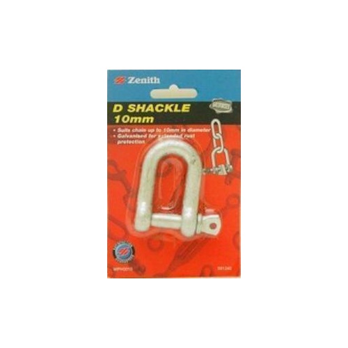 Shackle D Galvanised 10mm Card Of 1