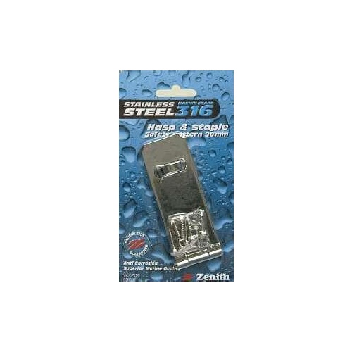 Hasp   Staple Stainless Steell 90mm Card Of 1