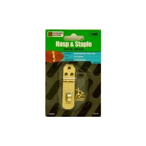 Hasp   Staple Polished Brass 73X25mm Card Of 1