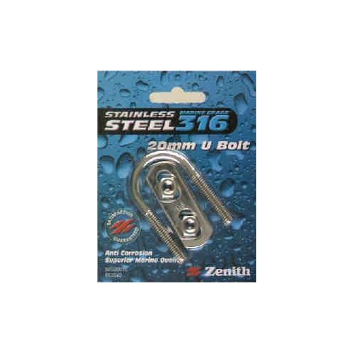 Bolt U Stainless Steel 20mm Card Of 1