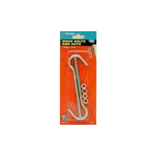 Bolt Hook Galvanised 107x5.2x20mm Card Of 2