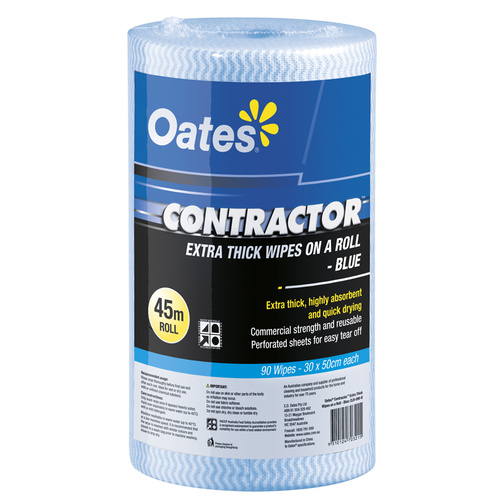 Contractor Wipes 300x500 Blue R45mt Oates