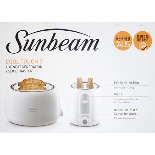 Toaster Sunbeam 2 Slice White Cool Touch 3