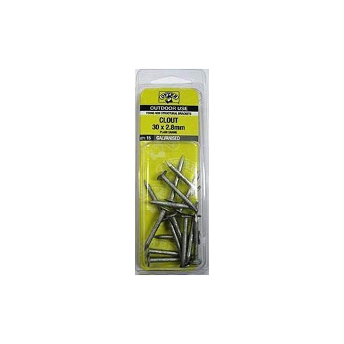 Nail Clout Galvanised 30x2.80 Handy Pack 15