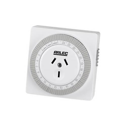 Arlec Timer Double Pole Switch Compact 24 Hour White