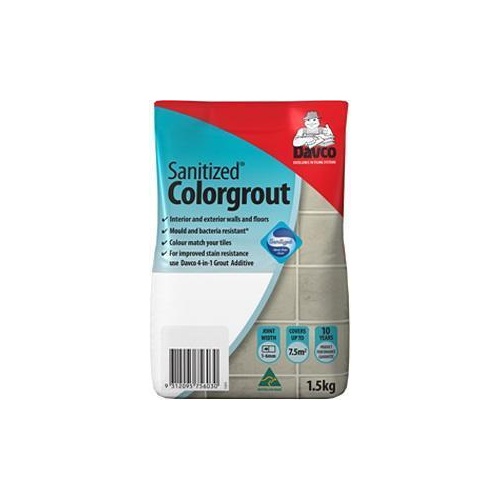 Grout Sanitized Colorgrout 49 Light Grey 1.5kg Davco