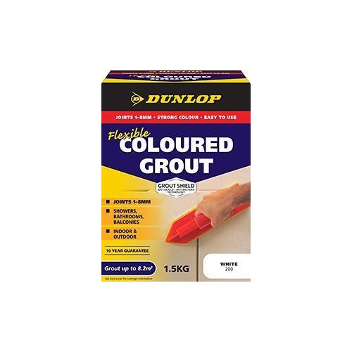 Grout Coloured 200 White 1.5kg Dunlop