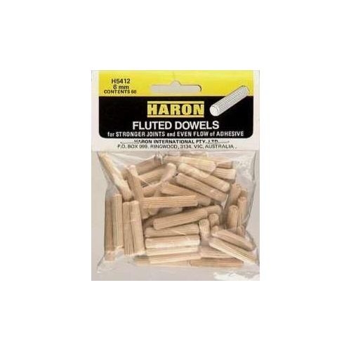Dowels Fluted 6mmx30mm Pack 60