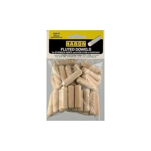 Dowels Fluted 10mmx38mm Pack 40