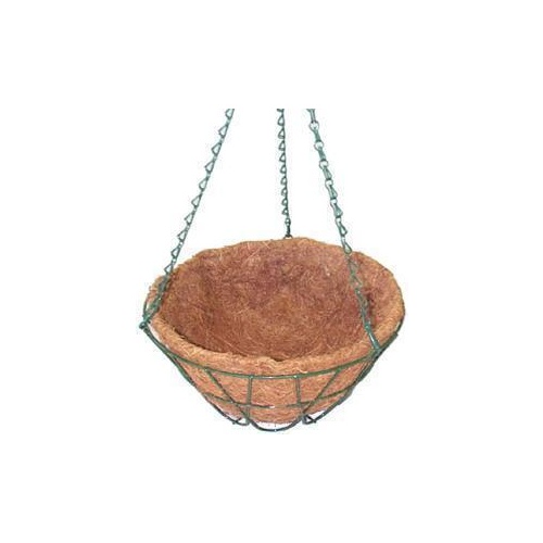 Basket Wire Hanging with Liner Green 40cm