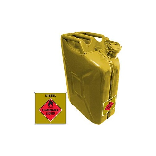 Proquip Jerry Can Steel AFAC Diesel Olive Yellow 20Lt