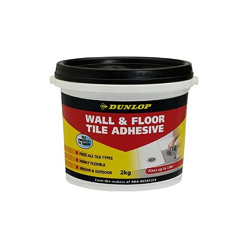 Adhesive Tile Wall   Floor 2kg Tub Dunlop