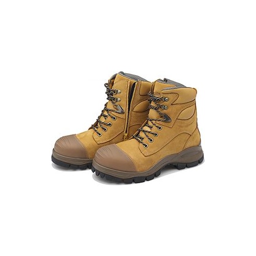 Boot Wheat Lth Lace Up Zip S9