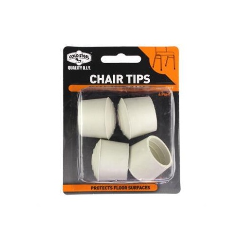Tip Chair Rubber White Round 25mm Pk4