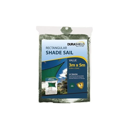 Shadesail Value Green Rectangle 3x5m Durashield