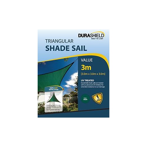 Shadesail Value Green Triangle 3m Durashield
