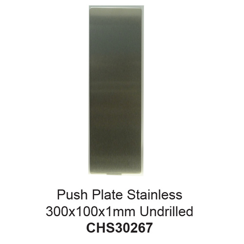 Push Plate SS 300x100x1 Undrilled