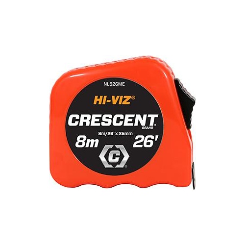 Tape Measure Hi-Viz 8m/26Ft x 25mm Crescent