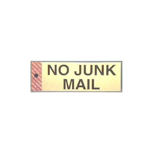Sign S/Ad Alum No Junk Mail