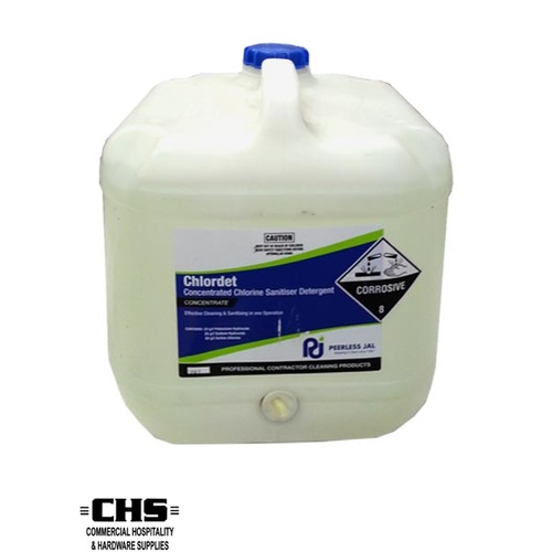 CHLOR DET Concentrated Chlorine Sanitiser Detergent/Bleach 15lt