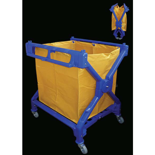 Trolley Laundry Cart Plastic L71xW66xH95 Folding Blue/Yellow