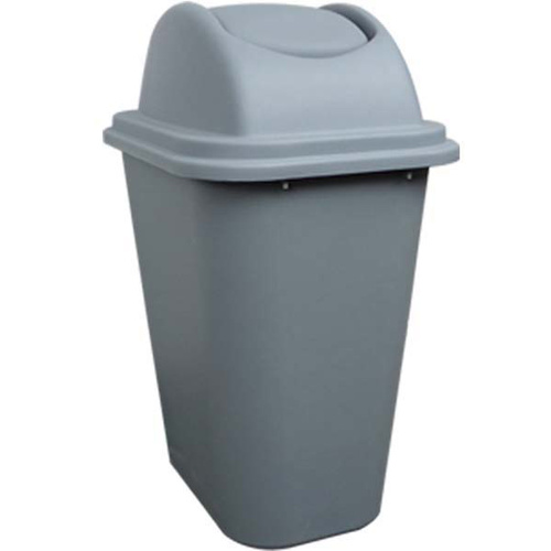 Bin Rubbish Waste 35lt  Swing Lid Grey plastic L400 W290 H660