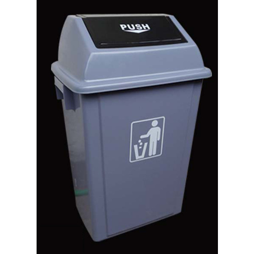 Bin Rubbish Waste 40lt  Push Lid Grey L410 W275 H610