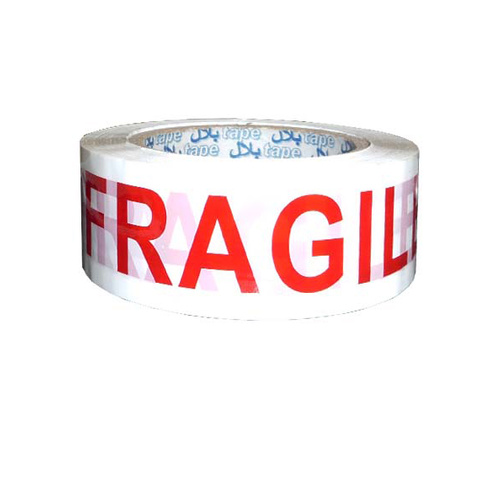 Tape Fragile Red on White 48mm 80mt Roll