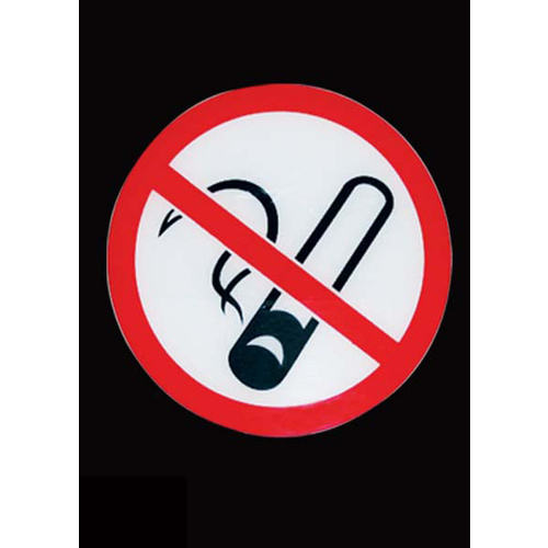 Signs No Smoking Round D180mm Perspex White