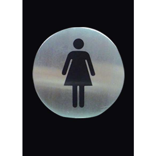 Signs Lady Black/SS D75mm Self Adhesive