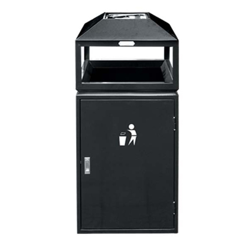 Bin Rubbish Waste Ashtray Public Area 400x400 H950 Black PC
