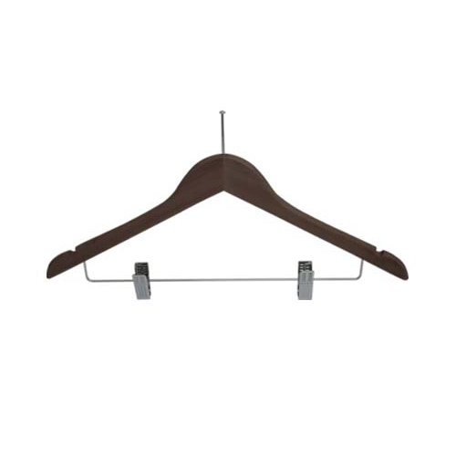 Hanger Clothes Walnut Security with Clips excludes security ring