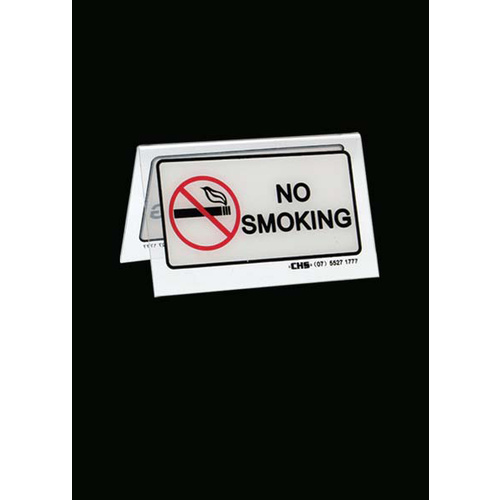 Counter Sign No Smoking  A  Frame Clear Perspex W100mmxH60mm
