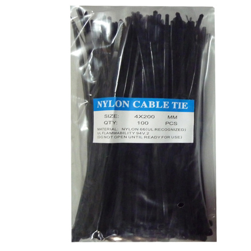 Cable Tie Black 200mm Pk100