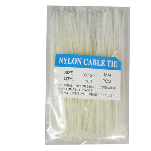 Cable Tie White 120mm Pk100
