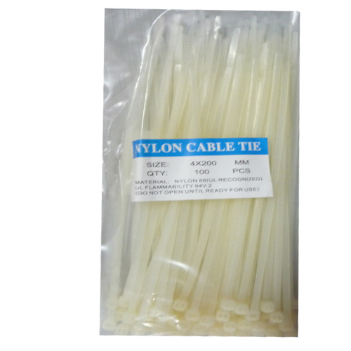 Cable Tie White 200mm Pk100