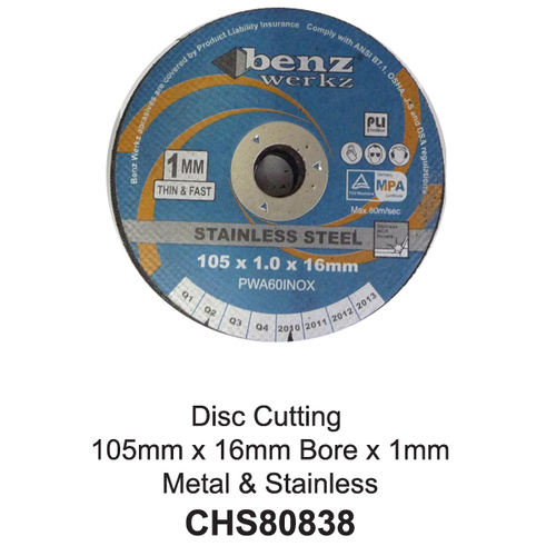 Disc Cut Metal/SS 105x1x16mm