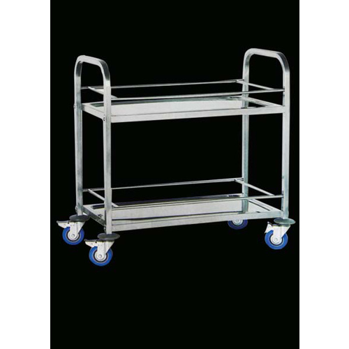 Trolley 2 Tray SS Side Barriers with brake H900 L850 W450