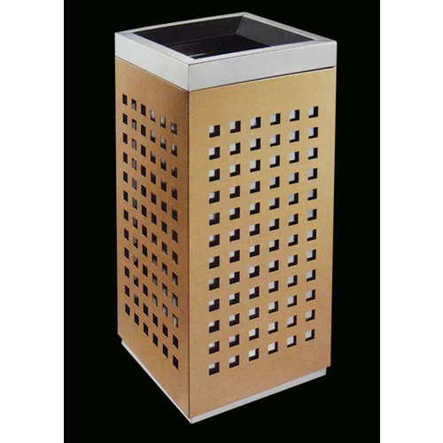 Bin Rubbish Waste Open Top Beige SS Perforated Sides H660 L300 W300