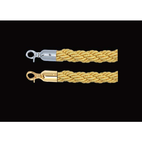 Crowd Control Barrier Rope Plaited Gold, SS or TI Gold Ends 1500mm