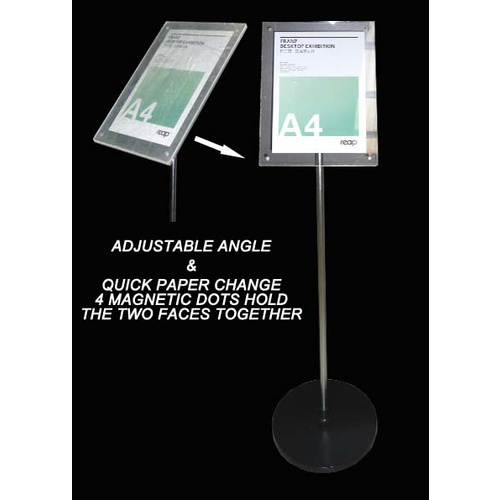 Sign Board Stand 302 x 278 H1108 Suit A4 297x210 90 deg swivel