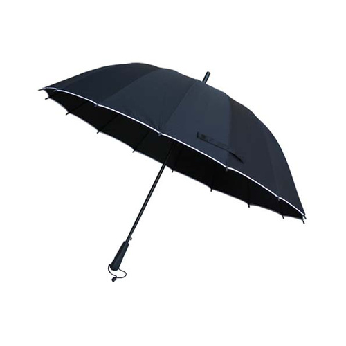 Umbrella Rain Golf Black + White Piping L890mm D1200mm 16arm