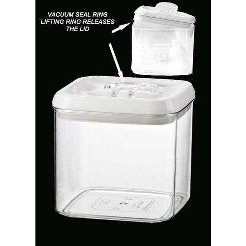 Container Easy Lock 1.0lt Square Clear Acrylic 128x128 H130