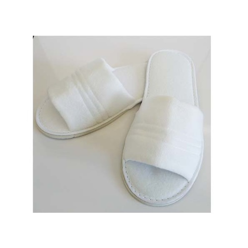 Slippers Terry Cotton White Open Front 100 per carton